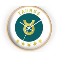 BestZodiacGifts Taurus Zodiac Sign Personalized Wooden Classic Wall Clock