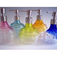 Providenceartglass Hand Blown Art Glass Vanity Soap / Lotion Dispenser by Rebecca Zhukov