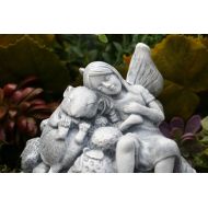 /PhenomeGNOME Sleeping Fairy Statue - Sleeping Fairy & Her Pet Mouse - Fairy Garden Concrete Garden Art
