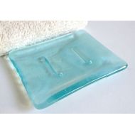 /Streaky Aqua Fused Glass Soap Dish by BPRDesigns