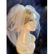 /Svitlanasbridalveils Bridal Veil 21 Layer, shoulder bubble veil, Wedding hair accessories, bridals hair accessories,Illusion Tulle Bubble