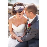 /Svitlanasbridalveils Bridal Blusher veil, Wedding Birdcage veil with lace and pearls, Bridal hair accessories, Lace Birdcage Veil