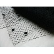 GYARTS Special Order -- 1 Yard of 18 Russian/French Veiling with Chenille Dots -- Black, Ivory, White, BLACK with White Dots, Buy More Save More