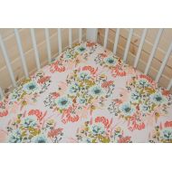 LittleNecessities baby girl bedding-floral crib sheet- pink baby bedding- fitted crib sheet / mini crib sheet/ floral changing pad cover- floral crib bedding
