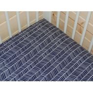 /LittleNecessities boy baby bedding- navy crib sheet, mini crib sheet , navy changing pad cover- dark blue herringbone- navy crib bedding