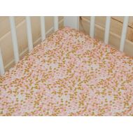 /LittleNecessities glimmer crib sheet- fitted crib sheet- gold baby bedding- pink crib sheet, gold crib sheet, crib sheets, crib bedding