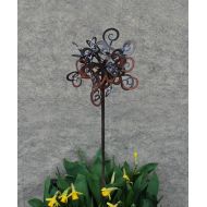 Metalgardenart NEW Garden stake - Swirl Puff - Rusted Garden Stake comes in 26, 30, 34 inch sizes