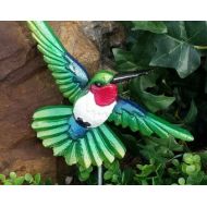 AnyDayDesign Hummingbird Outdoor Ornament Stake, Bird Patio Decor, Porch Decoration, Fathers Day Gift, Outdoor Decor, Flower Pot Decorations, Bird Stakes