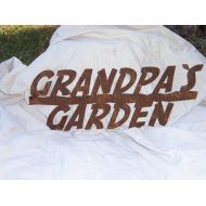 Custommetalart Metal Grandpas Garden stake in natural rust, metal garden sign, metal yard art, custom metal sign