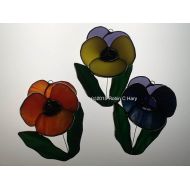 Robinsglassworld Pansy in Stained Glass Suncatcher