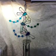 Robinsglassworld Dragonfly Wind chime in Stained Glass