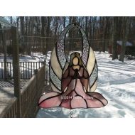 Robinsglassworld Angel stained glass wind chime