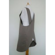 /Vezanie Gray Twill Cross-back Japanese Apron, Japanese Apron, Pinafore Japanese Apron, Gift for her, Gift, Holiday Gift, Made to Order, S M L XL