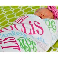 Monogrammarketplace Personalized Baby Blanket Monogrammed Baby Blanket Name Blanket Swaddle Receiving Blanket Baby Shower Gift Photo Prop Birth Announcement