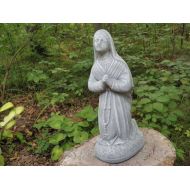 MillineryFlowers Antiqued Cement 12 12 Angel Saint Praying Garden Art Concrete Statue Gray & White