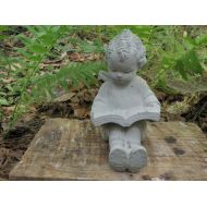 MillineryFlowers Cement 6 Tall Boy Reading Book Child Garden Art Statue Concrete