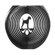 Swenproducts Airedale Dog COMBO Swirly Metal Wind Spinner