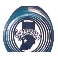 Swenproducts Indiana State Sycamores Circle Swirly Metal Wind Spinner
