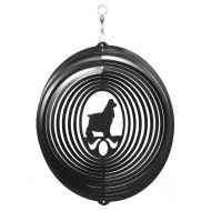 Swenproducts Cocker Spaniel Dog Circle Swirly Metal Wind Spinner