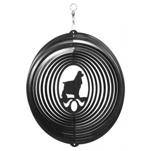  Swenproducts Cocker Spaniel Dog Circle Swirly Metal Wind Spinner