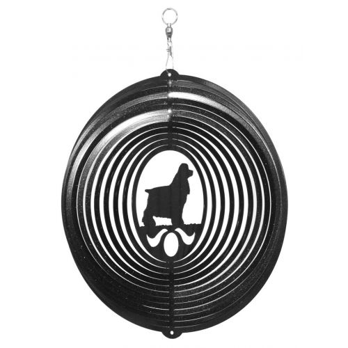  Swenproducts Cocker Spaniel Dog Circle Swirly Metal Wind Spinner