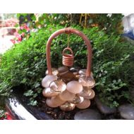CopperGardenStudio Fairy Garden Accessories, Wishing Well, Frosty Copper Glass Drops, Copper & Glass Wishing Well, Outdoor Fairy Garden