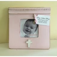 Thememorykeepers Personalized Frame Baby Gift, Baptism Christening Naming Gift Present, Custom Cross, Baby Shower Gift, Newborn, Birth Announcement, for Girl