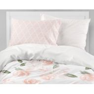 ModifiedTot Girl Bedding Set, Watercolor Floral, Twin Bedding, Blush Pink, Toddler Bedding, Floral Comforter, Dorm Bedding, Toddler Sheet, Pillowcase