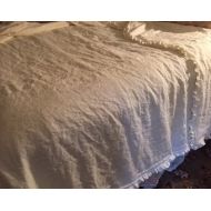 Cottageandcabin Washed Linen Duvet-Linen Duvet with 1 Ruffle Detail-Custom Bedding-Casual Home Decor-Washed Linen Bedding-Made to Order Bed Linens
