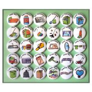 Ilostmyslipper 30 Chore Magnets. Mini Buttons for Refrigerator. 1 Round Activity Chores Chips Set. (N011) - OLDER KIDS
