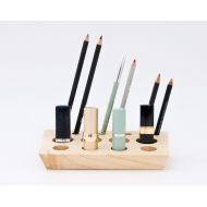 /Lessandmore Wooden Lipstick Holder Lipstick Organizer Makeup Storage ELSA