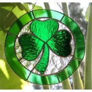 StainedGlassDelight Stained Glass Suncatcher, Green Irish Shamrock Design, Irish Gift, 9, Irish Design, St. Patricks Day Gift, Glass Sun Catcher -9580