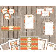 ModernBeautiful Fall Baby Shower Party Package- Autumn Baby Shower Package Printable- chevron- brown- orange- typography(INSTANT DOWNLOAD) Fall1