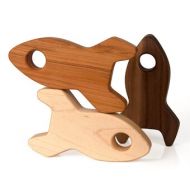 Manzanitakids Wood Rocket Rattle // An Eco-Friendly Safe Baby Toy // Natural Wood Rattle Makes the Perfect Personalized Baby Shower Gift