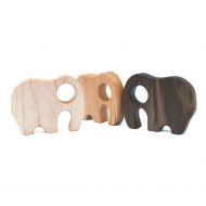 Manzanitakids Wooden Elephant Baby Rattle // Organic Baby Teether and Natural Rattle Toy in One // Safe For Sensitive Baby // Jungle Themed Nursery Room