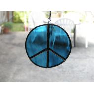 Singingwhale Stained Glass peace sign ornaments