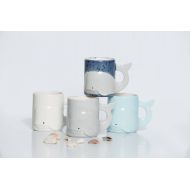 /CreativityHappens Pottery mug, Whale Mug, Beach Large Ceramic Coffee Mug handmade from my Charleston, SC Studio