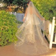 /AnnNottinghamBridal Cathedral Wedding Veil, Drop Veil with Organza Edge - Naples