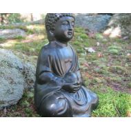 WestWindHomeGarden Buddha Statues, Concrete Black Figure Holding Pearl, Cement Outdoor Decor For Home And Garden, Black Buddha, Buddha Statue, Concrete Buddha