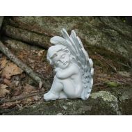 /WestWindHomeGarden Angel Statue, Angel Sculpture, Guardian Angel Cherub, Concrete Angel, Resting Angel Eyes, Garden Angels, Cement Angel Garden Decor Figure