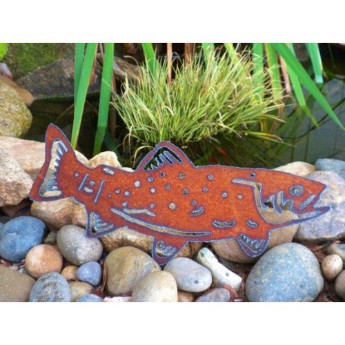  FoothillMetalArt Metal Trout Swimming Fathers Day Gift Outdoor Fish Pond Garden Metal Art