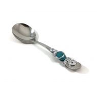 /Swiddlesinc Beaded chowder spoon, soup spoon, wire wrapped spoon, dip spoon, beaded spoon, round spoon, cereal spoon, ice cream spoon