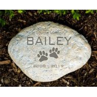 GiftsForYouNow Personalized Pet Memorial Garden Stone, pet grave marker, garden stone, paw print, cremated, keepsake, memorial, engraved -gfyL553714P