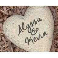 GiftsForYouNow Engraved Couples Heart Garden Stone, garden decor, couples gift, personalized, heart-shaped, outdoor decor, love gift, for her -gfyL781991P