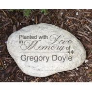 GiftsForYouNow Planted With Love Engraved Memorial Garden Stone, garden decor, garden decoration, memorial garden, sympathy gift, remembrance -gfyL731914N