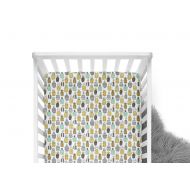 ModFox Fitted Crib Sheet Geometric Pineapples -Mint Crib Sheet - Yellow Crib Sheet - Pineapple Crib Sheet- Crib Bedding- Crib Sheet-Organic