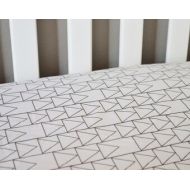 Fitted Crib Sheet Black Triangle Stack - ModFox Exclusive - Black Crib Sheet - Triangle Crib Sheet - Monochrome Crib Sheet - Baby Bedding