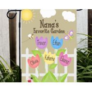 PreppyPinkies Personalized Garden or House Flag - Any Title, Memaw - Nanas Favorite - Mothers Day Gift, Grandma Garden, Custom Any Message Flowers