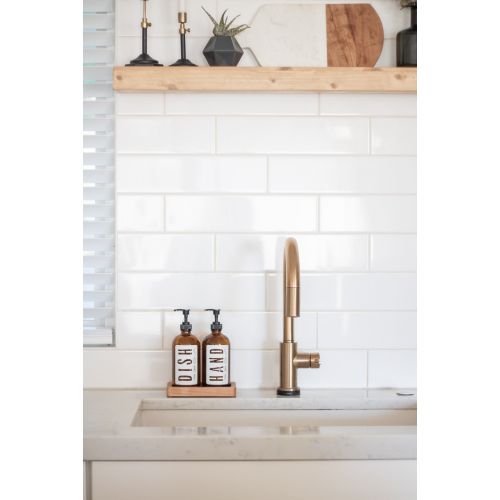  DeCrate Amber Glass Hand and Dish Soap Dispenser Set