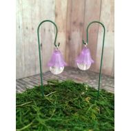 Fairysmallthings Fairy garden lantern miniature garden accessory set of 2 hanging lantern flower style with shepherds hook